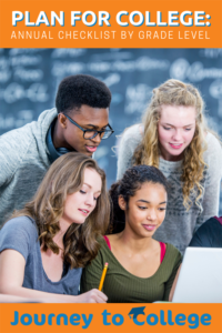 Plan for college image - Four students looking at a computer