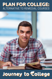 Student smiling while he takes Remedial courses.