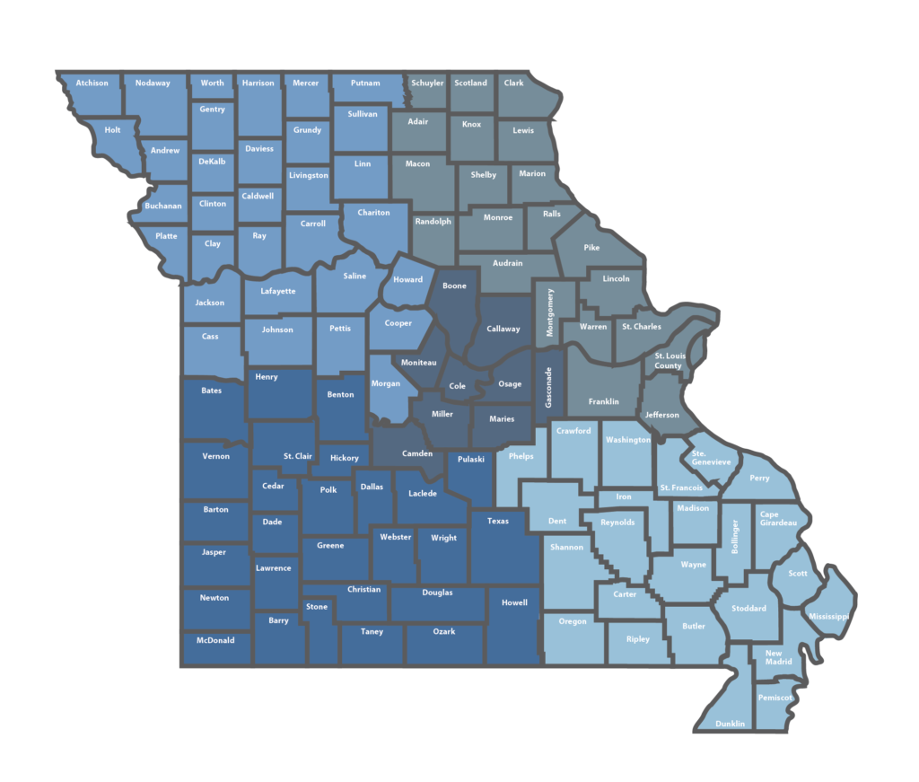 Missouri State County Map