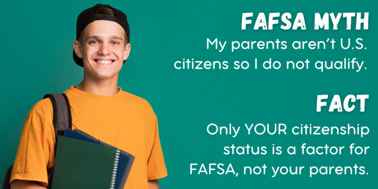 Only YOUR citizenship status is a factor for FAFSA